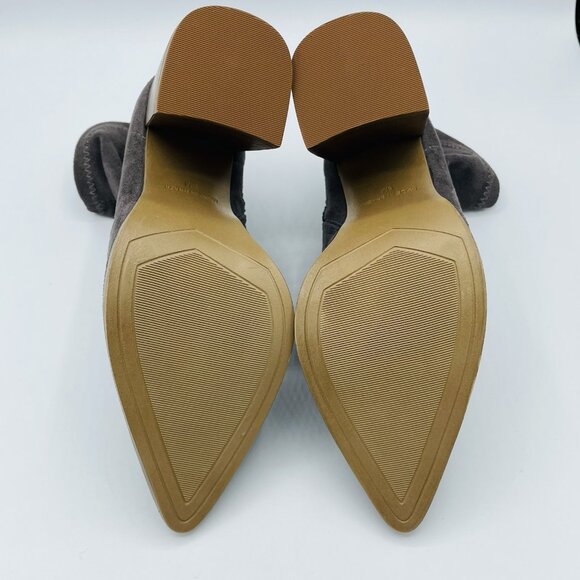 Steve Madden Shoes Womens Size 6 M Gray Touchdown High Heels Booties Zip Y2K - Picture 10 of 11